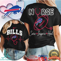Buffalo Bills Nurse T Shirt Heartbeat Football Nursing Life Gift - Limotees LLC