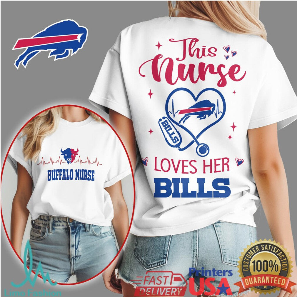 Buffalo Bills Nurse This Nurse Loves Her Bills Shirt - Limotees LLC
