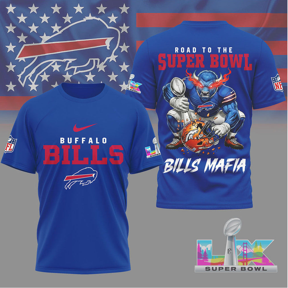 Buffalo Bills Official Bad Bunny NFL Road To Super Bowl 3D Shirt - Limotees LLC