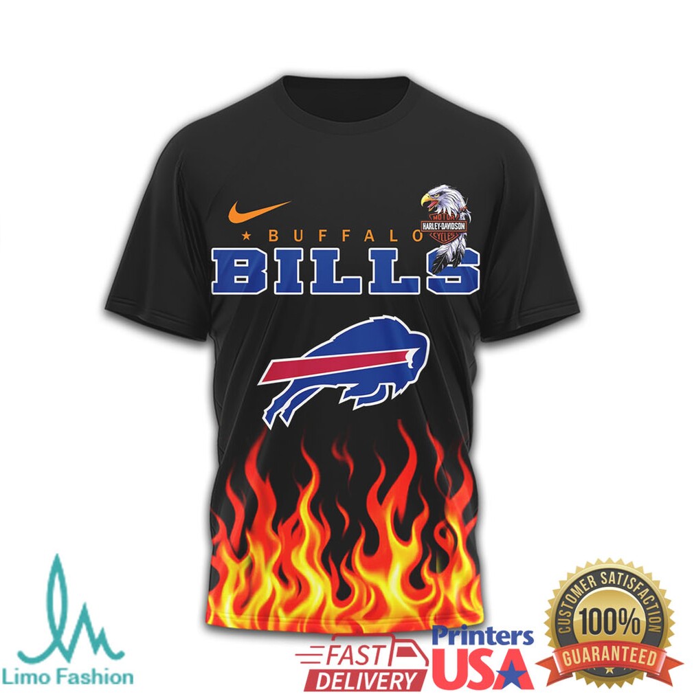 Buffalo Bills Official NFL Eagle Harley Davidson 3D Shirt - Limotees LLC