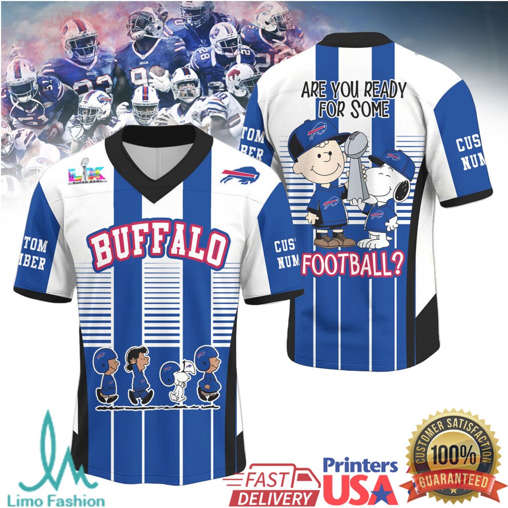 Buffalo Bills Peanuts Charlie Brown Snoopy Football Jersey - Limotees LLC