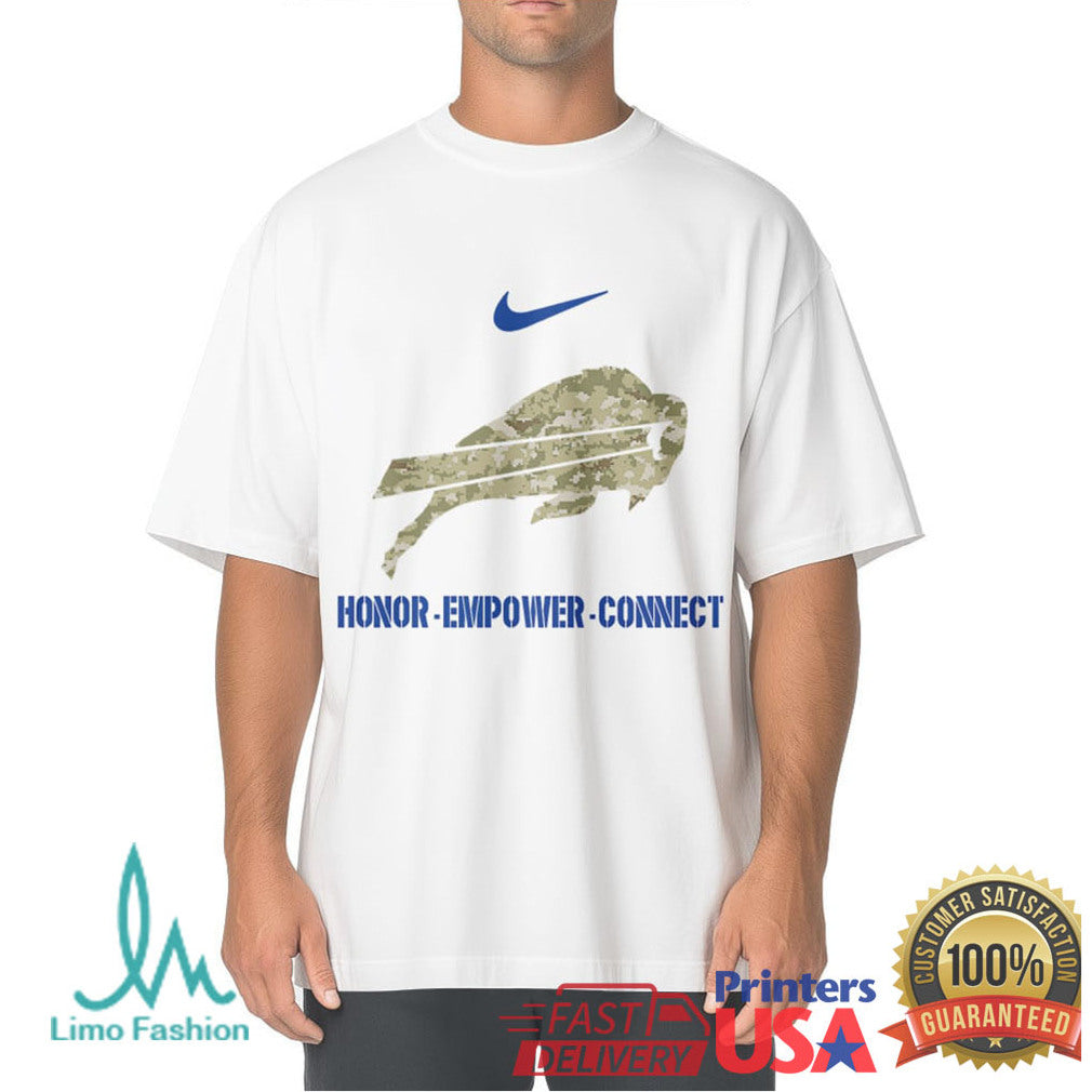 Buffalo Bills Salute to Service Camo Custom Name White T Shirt - Limotees LLC
