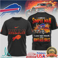 Buffalo Bills Simple Man I Like Hot Rods NFL T Shirt - Limotees LLC