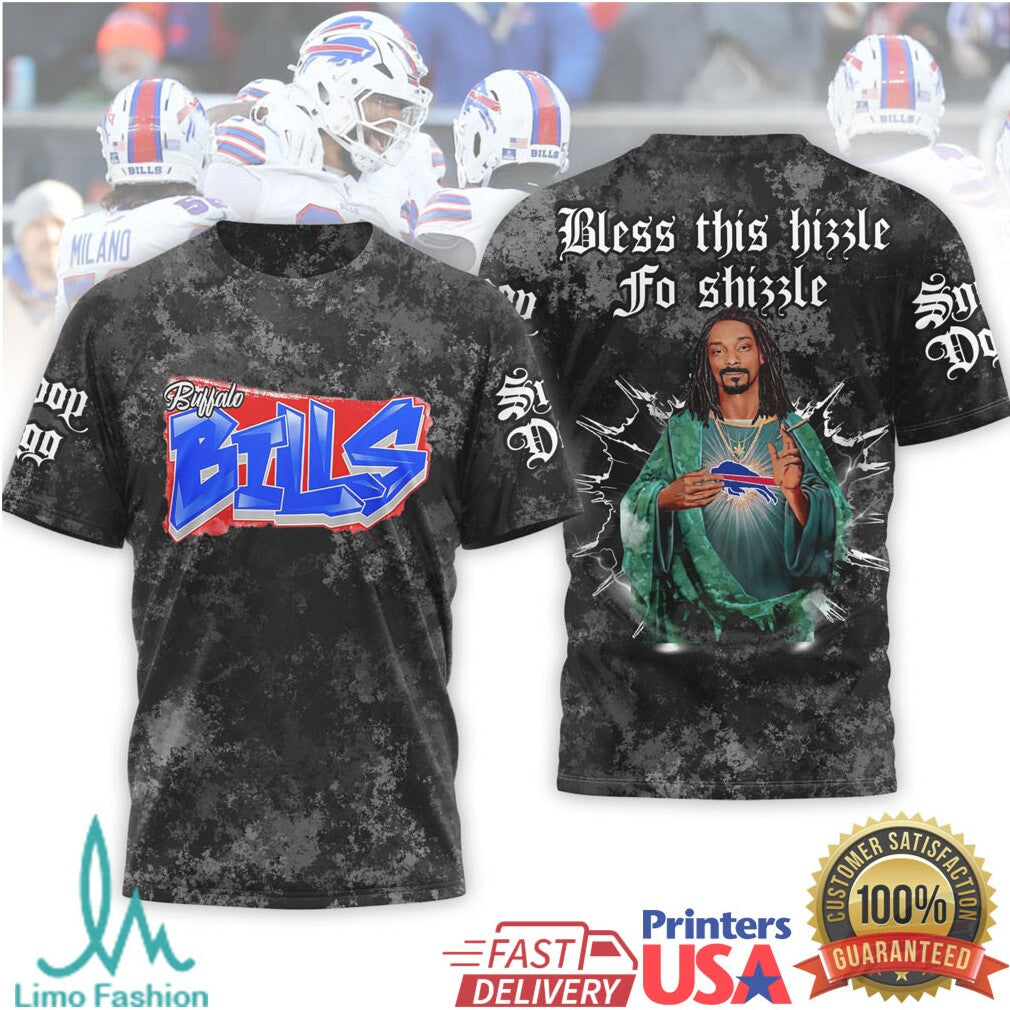 Buffalo Bills Snoop Dogg Bless This Hizzle Graphic T Shirt - Limotees LLC