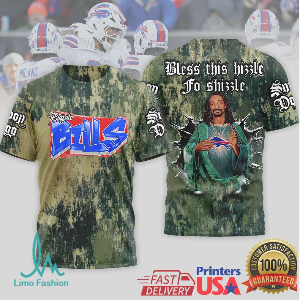 Buffalo Bills Snoop Dogg Bless This Hizzle Graphic T Shirt - Limotees LLC