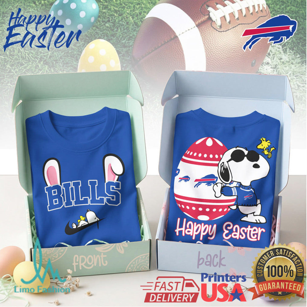 Buffalo Bills Snoopy Easter Egg Graphic T Shirt Front & Back Design - Limotees LLC