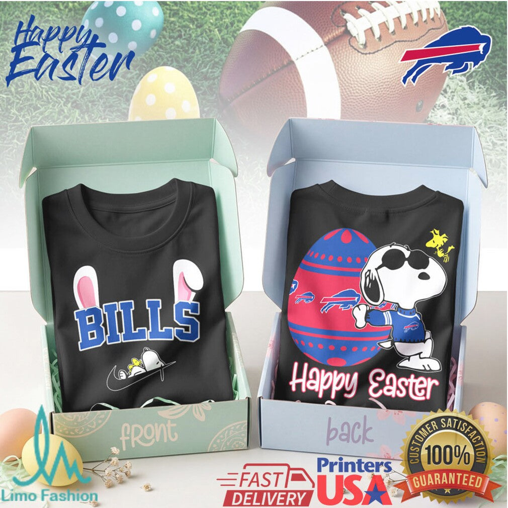 Buffalo Bills Snoopy Easter Egg Graphic T Shirt Front & Back Design - Limotees LLC