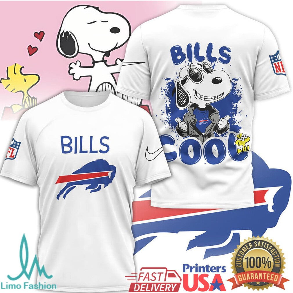 Buffalo Bills Snoopy Joe Cool NFL Graphic T Shirt - Limotees LLC