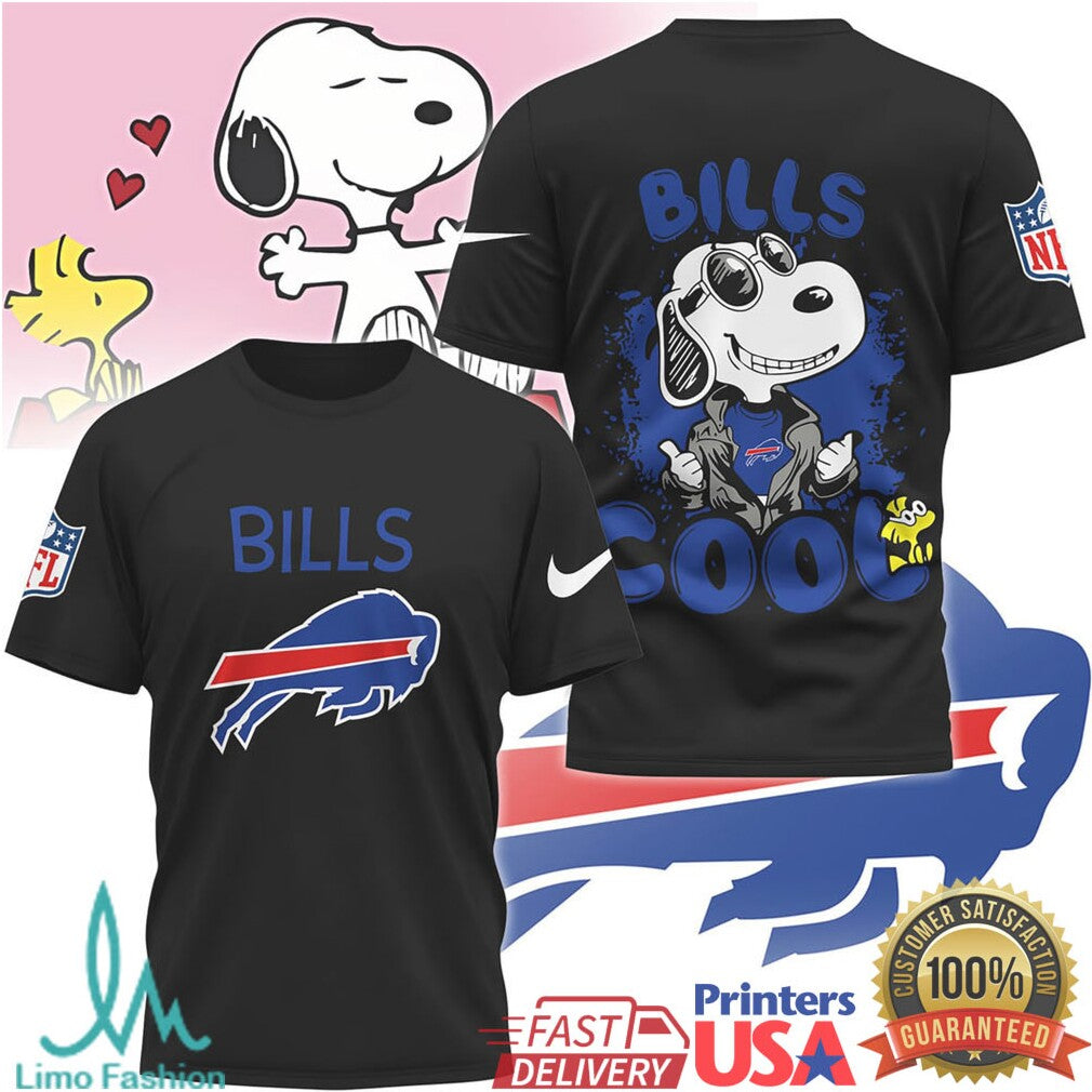 Buffalo Bills Snoopy Joe Cool NFL Graphic T Shirt - Limotees LLC