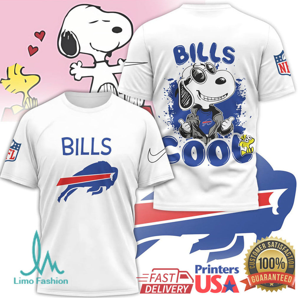 Buffalo Bills Snoopy Joe Cool NFL Graphic T Shirt - Limotees LLC