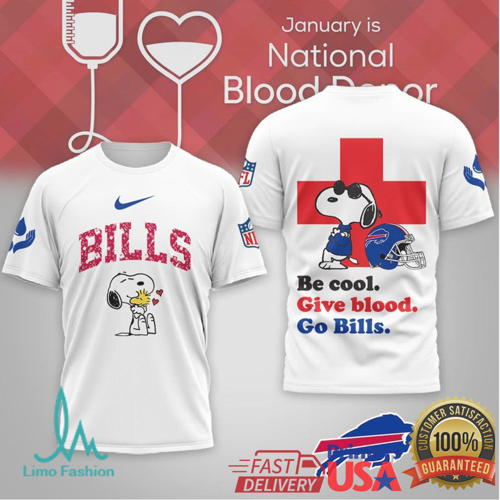 Buffalo Bills Snoopy National Blood Donor Month Graphic Shirt - Limotees LLC