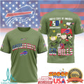 Buffalo Bills Snoopy Peanuts 250th Anniversary USA Celebration T Shirt - Limotees LLC