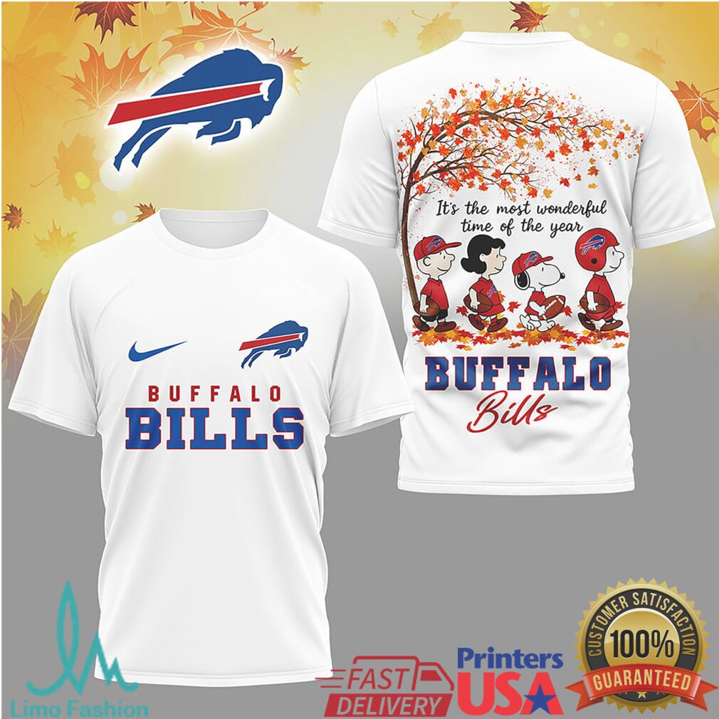 Buffalo Bills Snoopy Peanuts Fall Season Graphic Football T Shirt - Limotees LLC