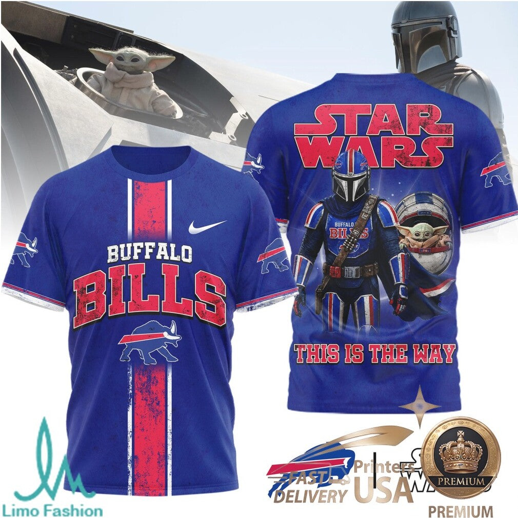 Buffalo Bills Star Wars Mandalorian Grogu Graphic T Shirt - Limotees LLC