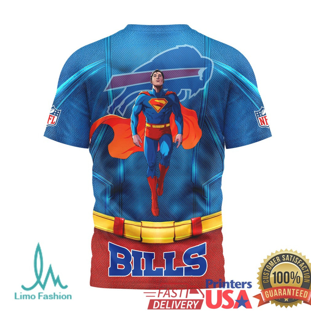 Buffalo Bills Superman Crossover Training Jersey Custom NFL Fan T Shirt - Limotees LLC