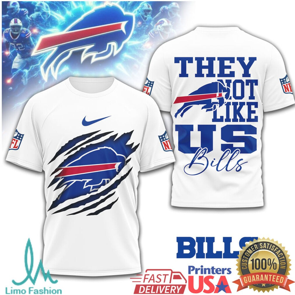 Buffalo Bills “They Not Like Us” NFL Claw Rip Graphic T Shirt - Limotees LLC
