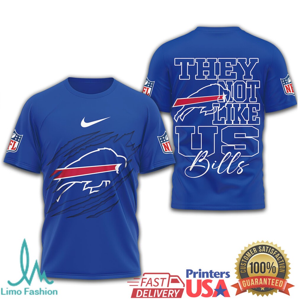 Buffalo Bills “They Not Like Us” NFL Claw Rip Graphic T Shirt - Limotees LLC