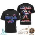 Buffalo Bills USA 250th Anniversary Eagle Patriotic T Shirt - Limotees LLC