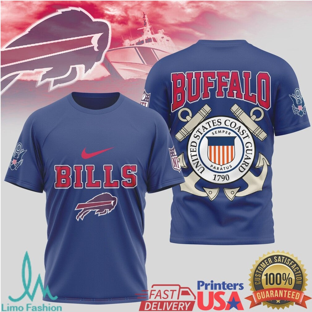 Buffalo Bills United States Coast Guard Military Appreciation T Shirt - Limotees LLC