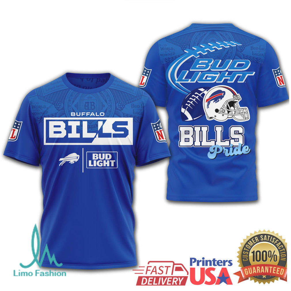 Buffalo Bills x Bud Light Pride Game Day Beer Graphic T Shirt - Limotees LLC