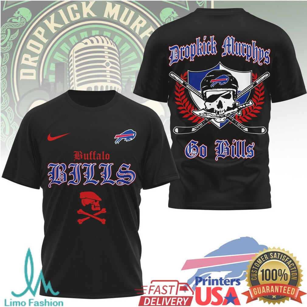 Buffalo Bills x Dropkick Murphys “Go Bills” Punk Rock Tribute T shirt - Limotees LLC