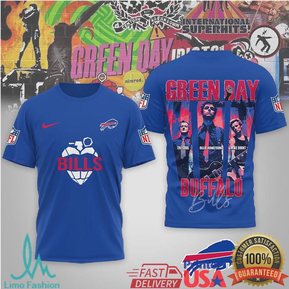 Buffalo Bills x Green Day Band Mashup Sporty Fan T Shirt - Limotees LLC