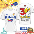 Buffalo Bills x Pokémon Pikachu 30th Anniversary T Shirt Since 1996 - Limotees LLC