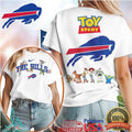Buffalo Bills x Toy Story Woody & Buzz White Graphic T Shirt - Limotees LLC