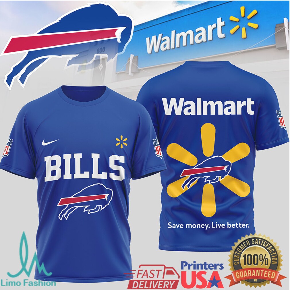 Buffalo Bills x Walmart Collaboration Custom Logo Sport T Shirt - Limotees LLC
