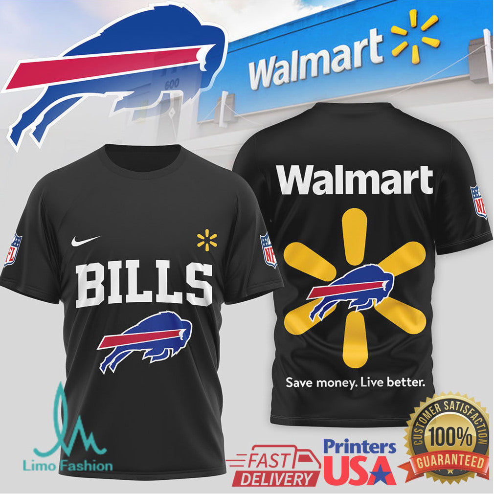 Buffalo Bills x Walmart Collaboration Custom Logo Sport T Shirt - Limotees LLC