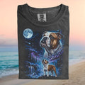 Bulldog Three Moon Wolves Style Nature Vintage T Shirt - Limotees LLC