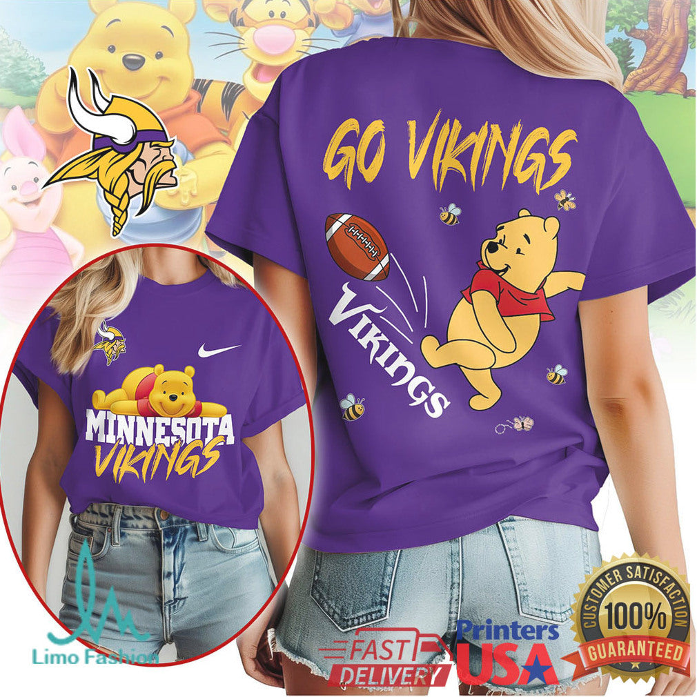 Minnesota Vikings Official NFL Winnie The Pooh Go Shirt - Limotees LLC