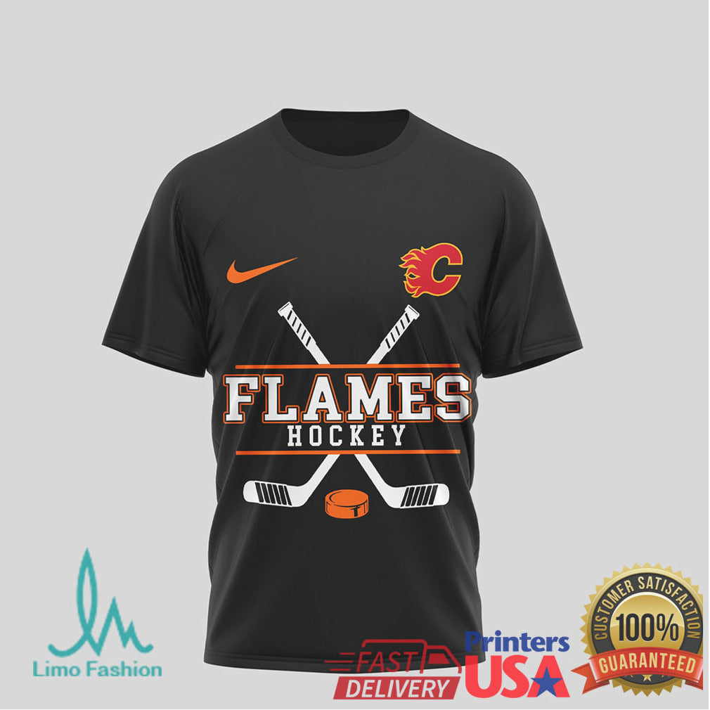 Calgary Flames Hockey x Harley Davidson Skull Wing Biker T Shirt - Limotees LLC