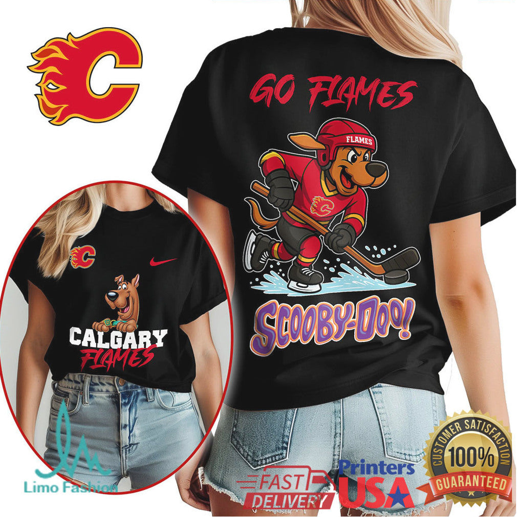 Calgary Flames Scooby Doo NHL Hockey Fan Merch T Shirt - Limotees LLC