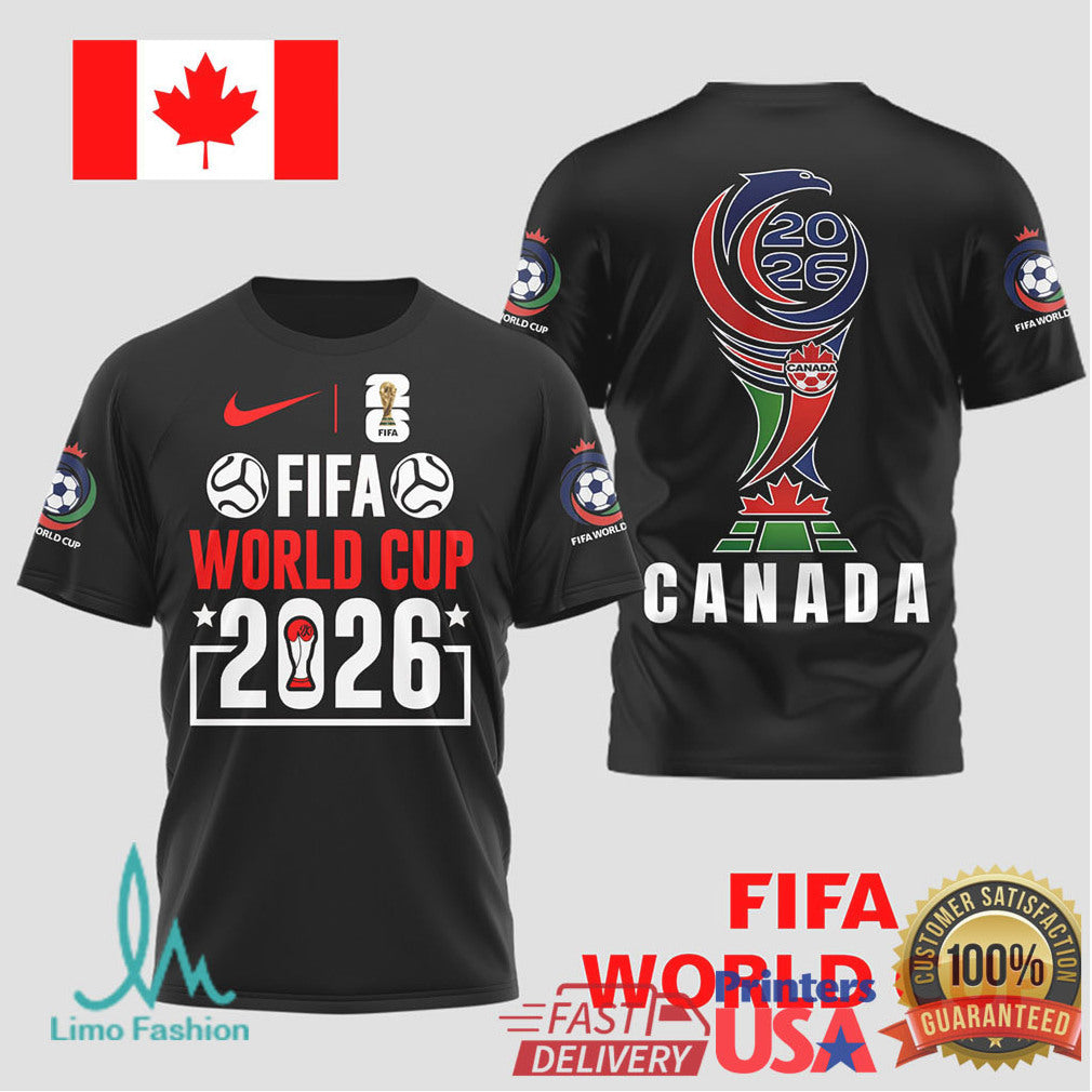 Canada FIFA World Cup 2026 Host Nation T Shirt Maple Leaf Football Fan T Shirt - Limotees LLC