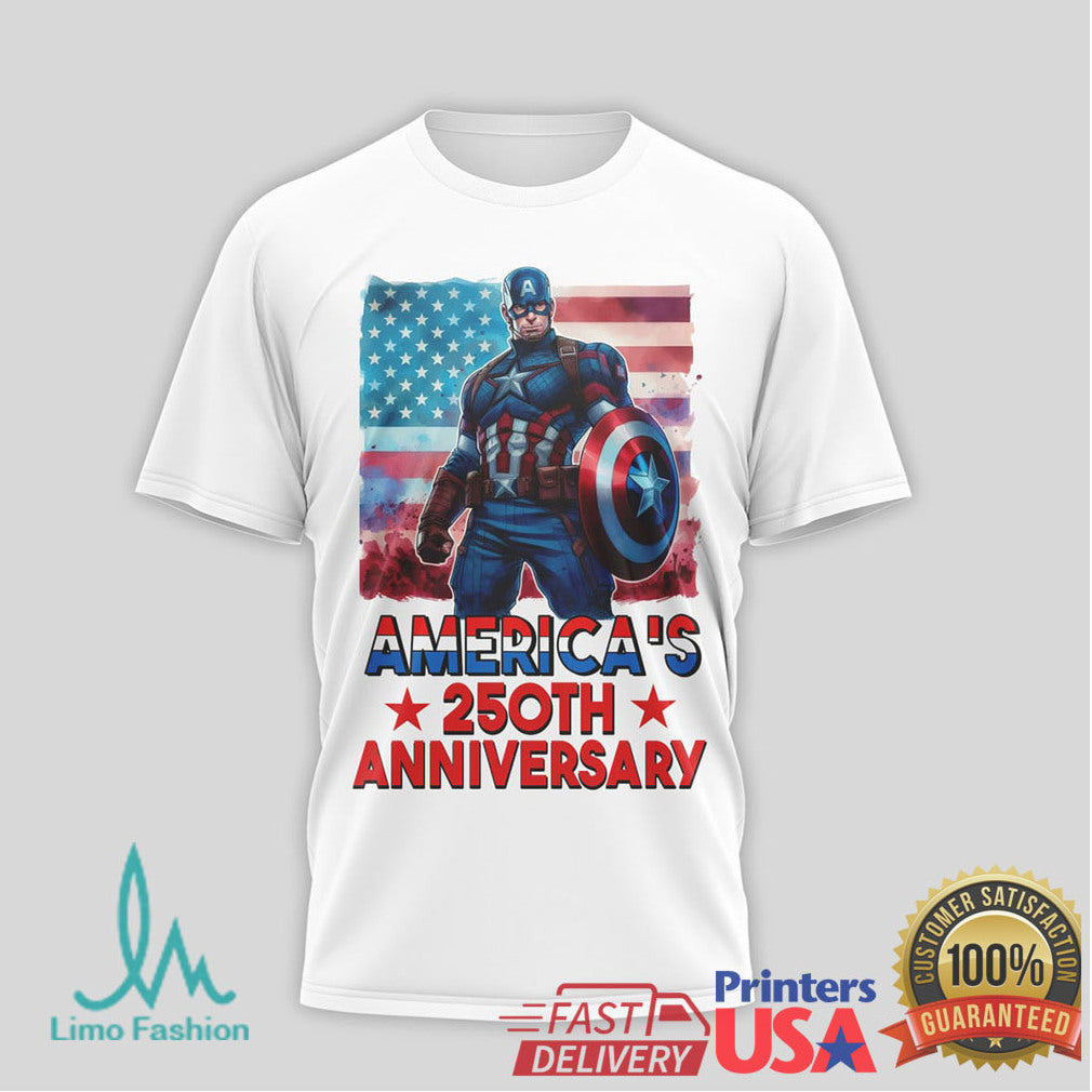 Captain America 250 Years of Freedom Still Worth Defending T Shirt - Limotees LLC