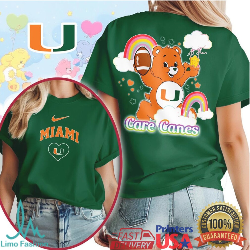 Care Canes Miami Hurricanes Care Bear Collegiate T Shirt - Limotees LLC