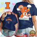 Care Illini University of Illinois Bear T Shirt Retro College Mascot T Shirt - Limotees LLC