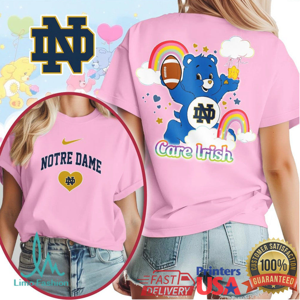 Care Irish Notre Dame Football Bear T Shirt Retro Mascot T Shirt - Limotees LLC