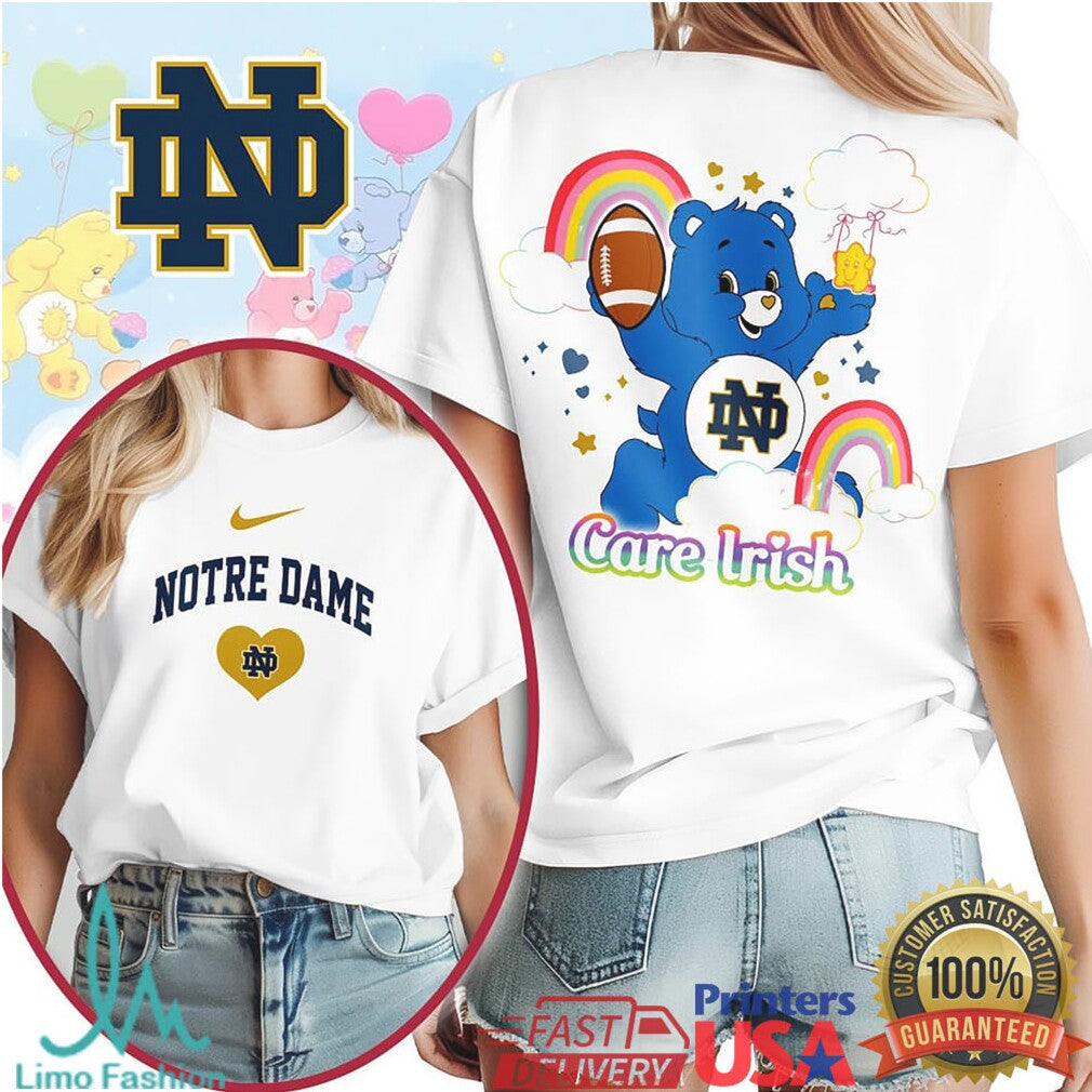 Care Irish Notre Dame Football Bear T Shirt Retro Mascot T Shirt - Limotees LLC
