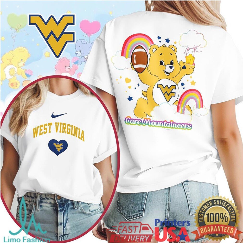 Care Mountaineers West Virginia University Bear T Shirt WVU Fan T Shirt - Limotees LLC