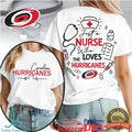 Carolina Hurricanes Nurse T Shirt Just A Nurse Who Loves Hurricanes Hockey - Limotees LLC