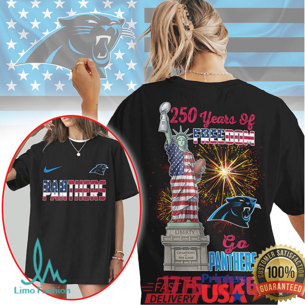 Carolina Panthers 250 Years of Freedom 1776 2026 Independence T Shirt