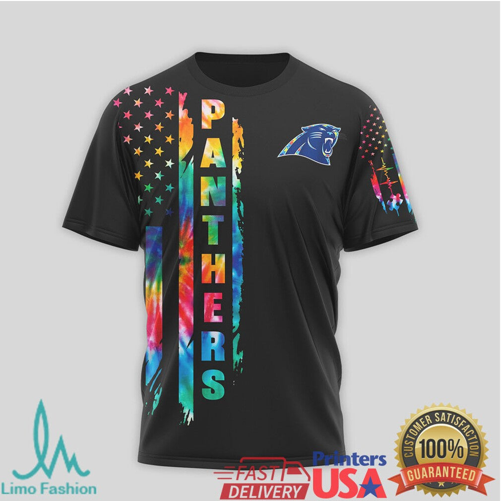 Carolina Panthers Autism Awareness T Shirt See Able Not The Label Tie Dye T Shirt - Limotees LLC