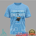 Carolina Panthers Feliz Cinco De Mayo T Shirt Light Blue Bitchatos Skeleton Football T Shirt