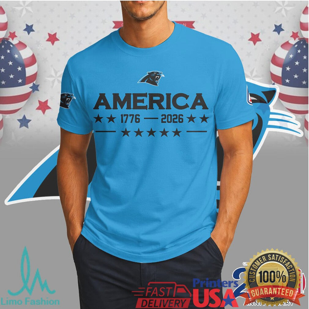Carolina Panthers Happy 250th Anniversary America Skull NFL T Shirt