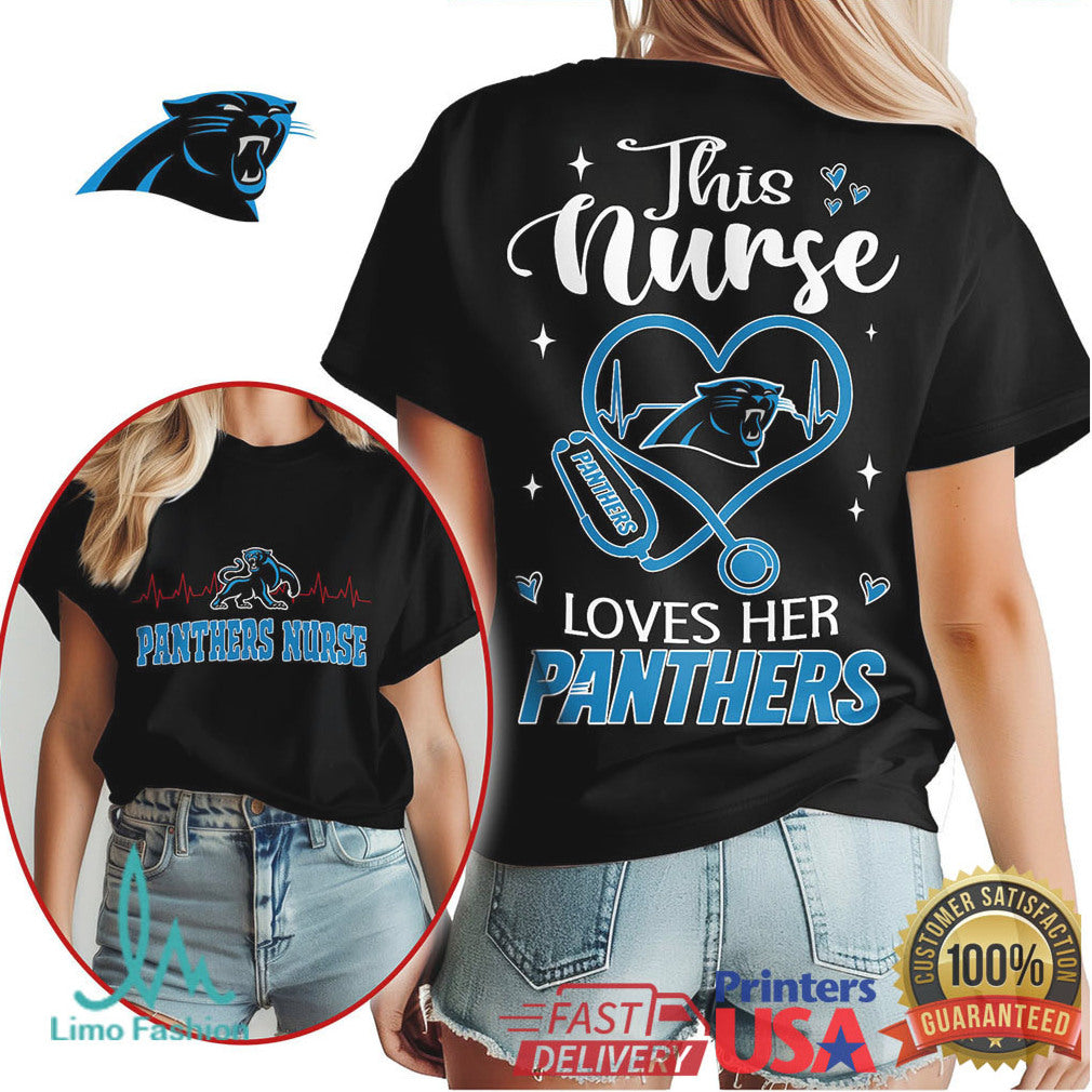 Carolina Panthers Nurse This Nurse Loves Her Panthers Shirt - Limotees LLC