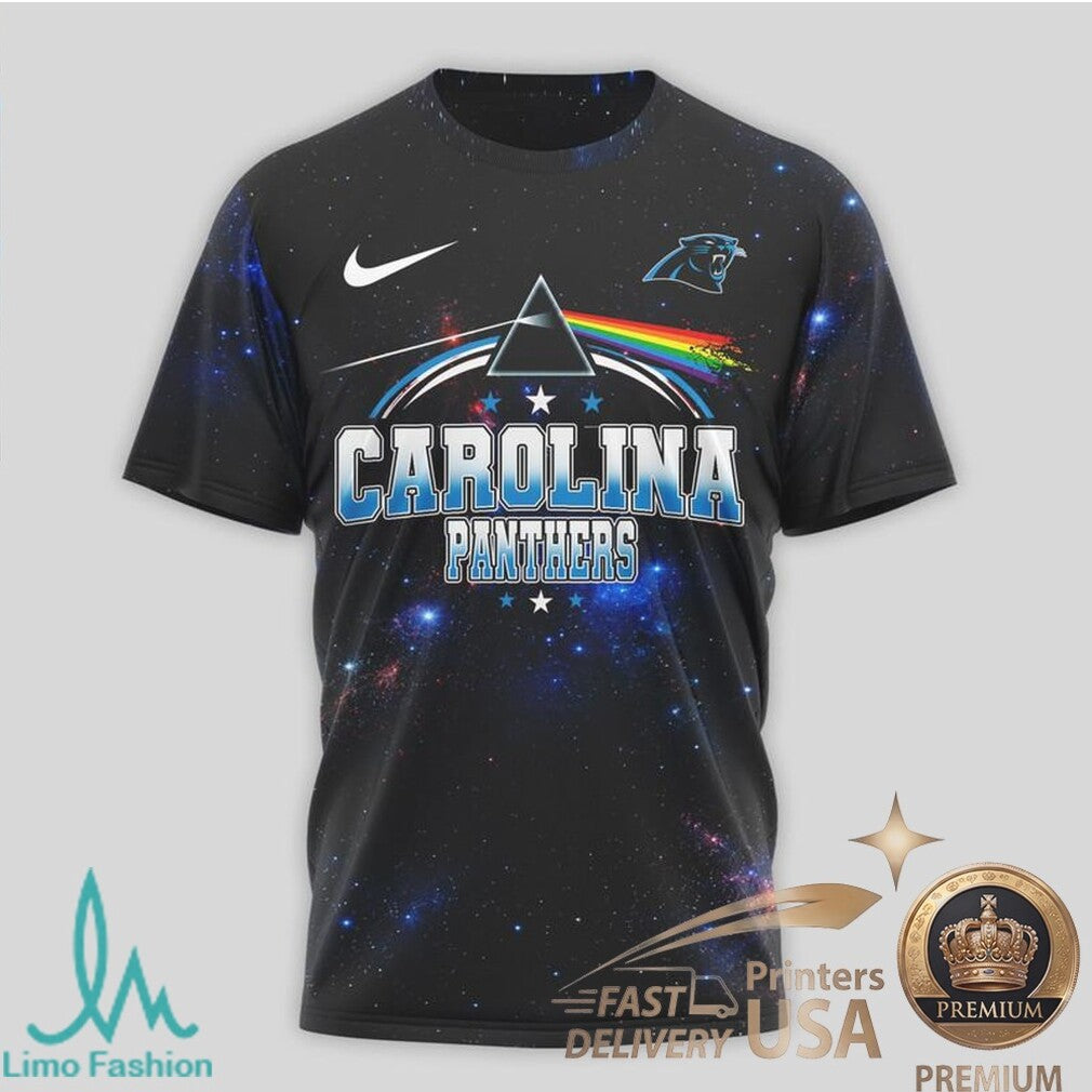 Carolina Panthers Pink Floyd Space Prism Football T Shirt - Limotees LLC