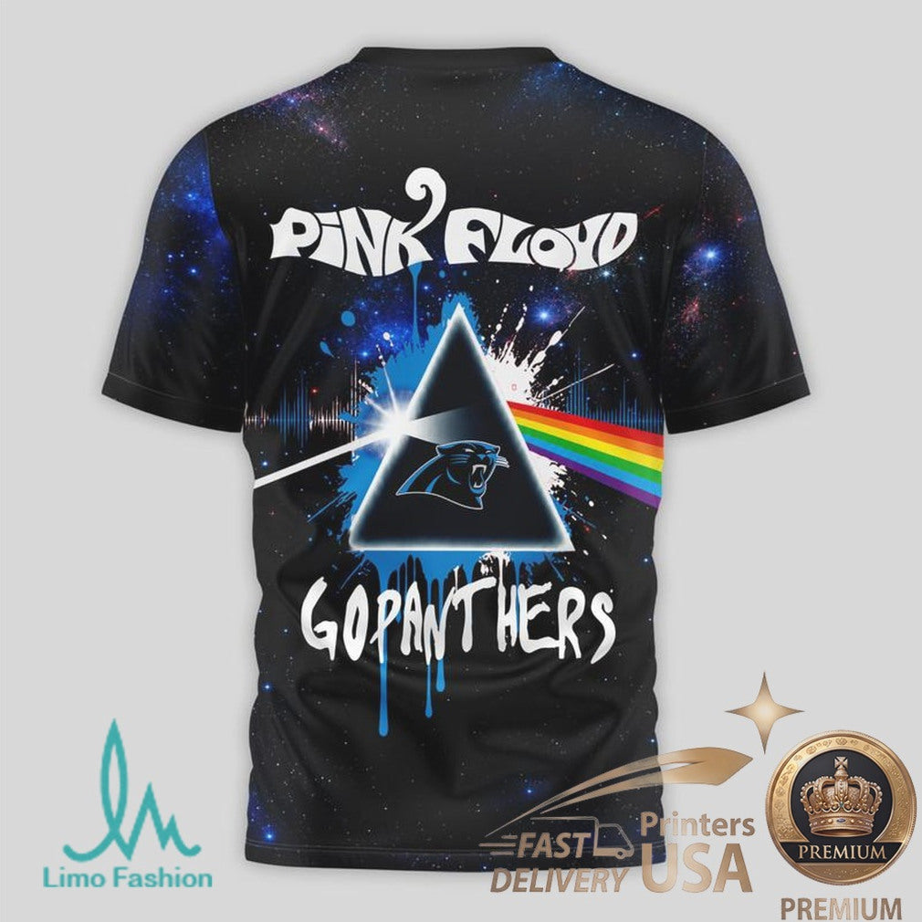 Carolina Panthers Pink Floyd Space Prism Football T Shirt - Limotees LLC