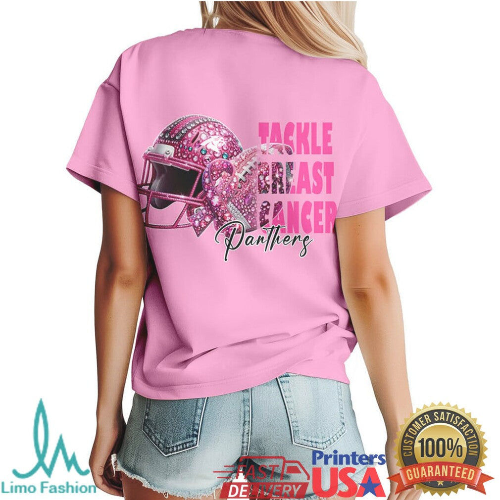 Carolina Panthers Pink Ribbon October Tackle Breast Cancer Tee - Limotees LLC